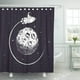 thumbnail image 1 of ABPHQTO Astronauta espacial se sienta en una nave espacial y vuela alrededor de la luna Diseño infantil Planeta Juego de cortinas de ducha impermeables para baño 165x180 cm ABPHQTO PKNMT66x72Shower-11495, 1 of 2