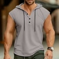 thumbnail image 2 of GERsome Men's Workout Hooded Tank Tops Sports Training Sleeveless Gym Bodybuilding Muscle T Shirts S-3XL, 2 of 5