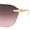 Gold - Purple Pink, variant on Womens Rimless Wrap Luxury Oversized Rectangle Metal Frame Sunglasses Gold - Brown Grey