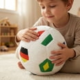 thumbnail image 6 of 5.9in Fancy Patterned Soccer Plush Toy, Soft Stuffed Football Sports Ball, Home Decor Ornament for Game Rooms, Creative Athletic Cushion, Unique Sports Theme Plushie, 6 of 7