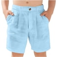 thumbnail image 2 of Cotton Boys Cargo Shorts Solid Color Toddler Boys Shorts Elastic Waisted Plus Size Shorts Straight Leg Casual Shorts And Comfortable Shorts for Boys Size 4-5 Years, 2 of 7