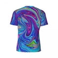 thumbnail image 6 of T Shirt For Men Pink And Purple Swirls Gym Beach Abstract Retro Art Vintage Fashion Tshirt For Mens, 6 of 7