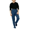 thumbnail image 4 of Bobifish Boys Pants Winter Thermal Fleece Pants With Footies And Pockets Kids Indoor Outdoor Play Comfortable Casual Jogger Sweatpants,Sizes 9-10Y, 4 of 7