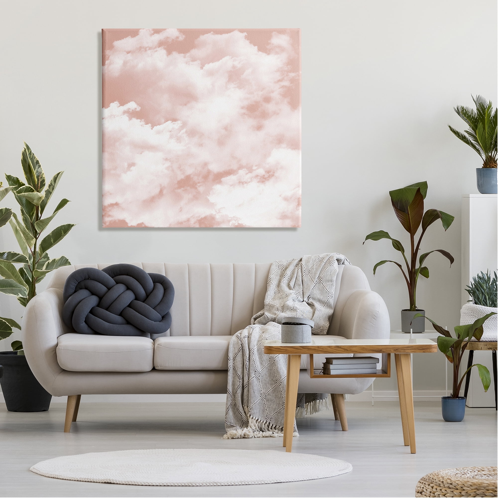Stupell Industries Pastel Pink Clouds Nature Painting Gallery Wrapped Canvas Print Wall Art, 36 x 36