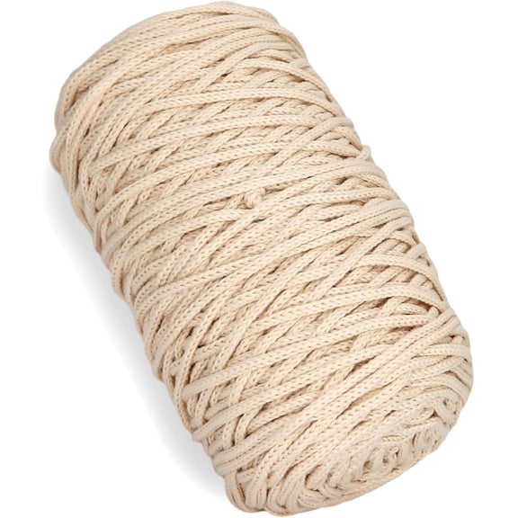 Minzimin 1 PCS 200g Avocado Cotton Yarn Hollow Knitted Crochet Yarn,164 Yards Fabric Yarn Round Rope Yarn for DIY Handbag Purse Basket Cushion Crochet Bag