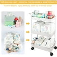 Baby Diaper Caddy, Plastic Movable Cart for Newborn Nursery Essentials