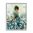 thumbnail image 4 of Stupell Industries Detailed Blue Dress Gown Woman Layered Background Framed Wall Art, 11 x 14, Design by Lisa Ridgers, 4 of 5