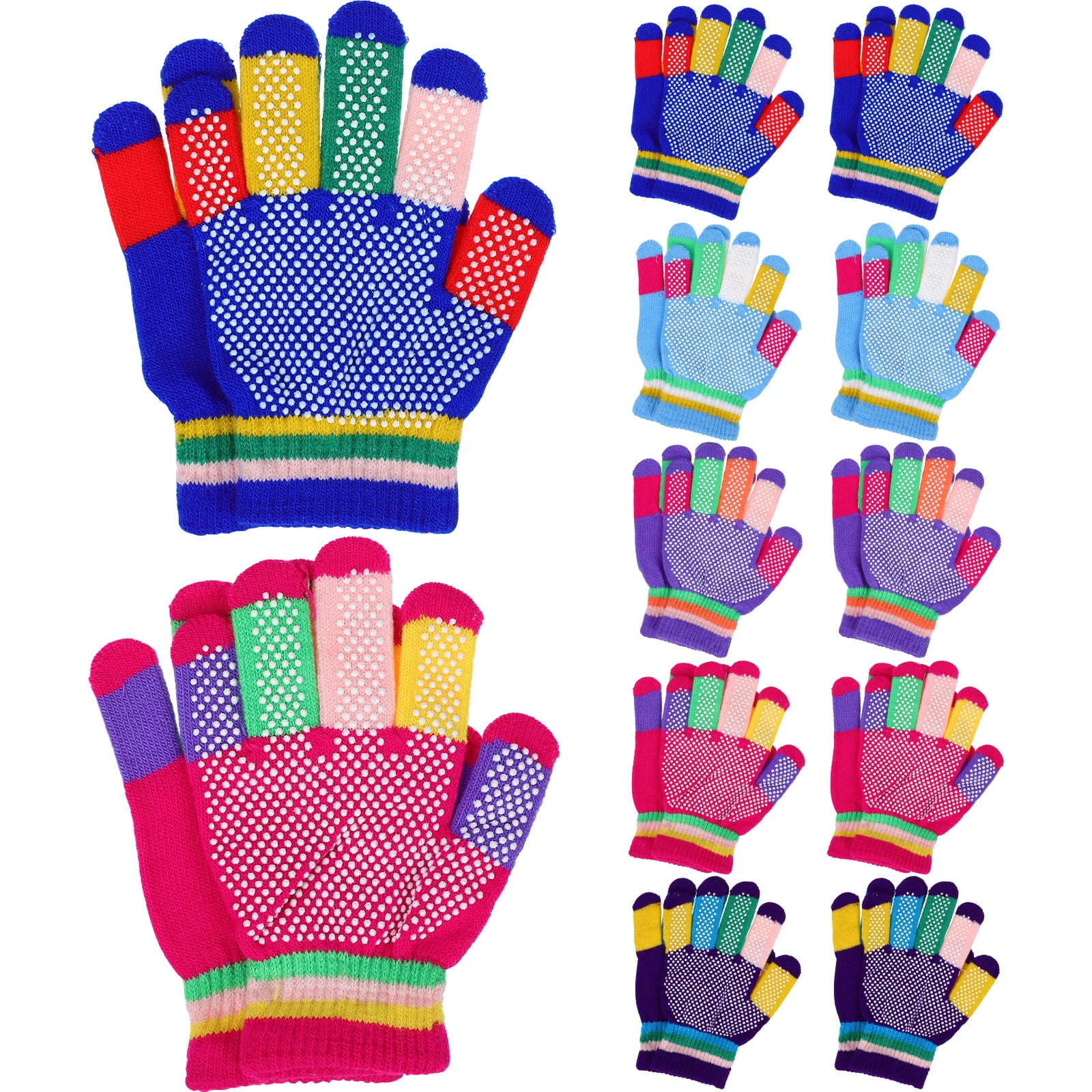 STORM WARMERS Unisex Children's Winter Magic Gloves – Stretchy Knitted, 6 Colours, One Size