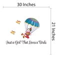 thumbnail image 4 of Cartoon Wall Decals for Boy's Bedroom - Happy Kid Flying Parachute on Sky with Birds Wall Sticker Decal With Easy Installation Instructions Kid's Bedroom Décor Wall Sticker - Size: 30 In x 21 In, 4 of 5