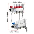 thumbnail image 6 of KFFKFF 5-Path Hydronic Floor Heating Manifold, Stainless Steel, Compatible with 1/2" PEX Pipes, Includes 1/2" Connectors for Efficient Radiant Floor Warming, 6 of 9