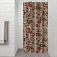 thumbnail image 2 of Red Mushroom Flower Brown Pattern Shower Curtain 36"x72" ,Bathroom Decorative Shower Curtains Set with 12 Hooks,Modern Waterproof Washable Shower Curtain, 2 of 6