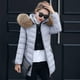 thumbnail image 5 of Chaqueta de algodón para mujer, chaqueta de algodón de corte entallado medio largo con cuello de piel grande y chaqueta de plumas para mujer, 5 of 6