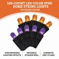 thumbnail image 3 of Indoor/Outdoor 100-Count LED Color Sync Dome String Lights, Purple and Orange, 19.5', Halloween by Way To Celebrate, 3 of 8
