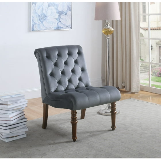 Best Master Furniture Fremont Upholstered Tufted Armless Accent Best Master Furniture Fremont Upholstered Tufted Armless Accent Chair Grey