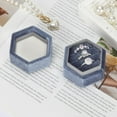 thumbnail image 4 of Velvet Wedding Ring Box 1 2 3 Slots, Ring Box Holder Storge Case for Wedding Day Engagement Proposal Ceremony (Grey, 3 SLOTS), 4 of 14
