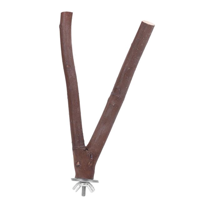 Tenedor de madera para loros, soporte para ramas de árboles, perchas para ramas de mascotas, juguetes para morder (15cm) Likrtyny Para estrenar