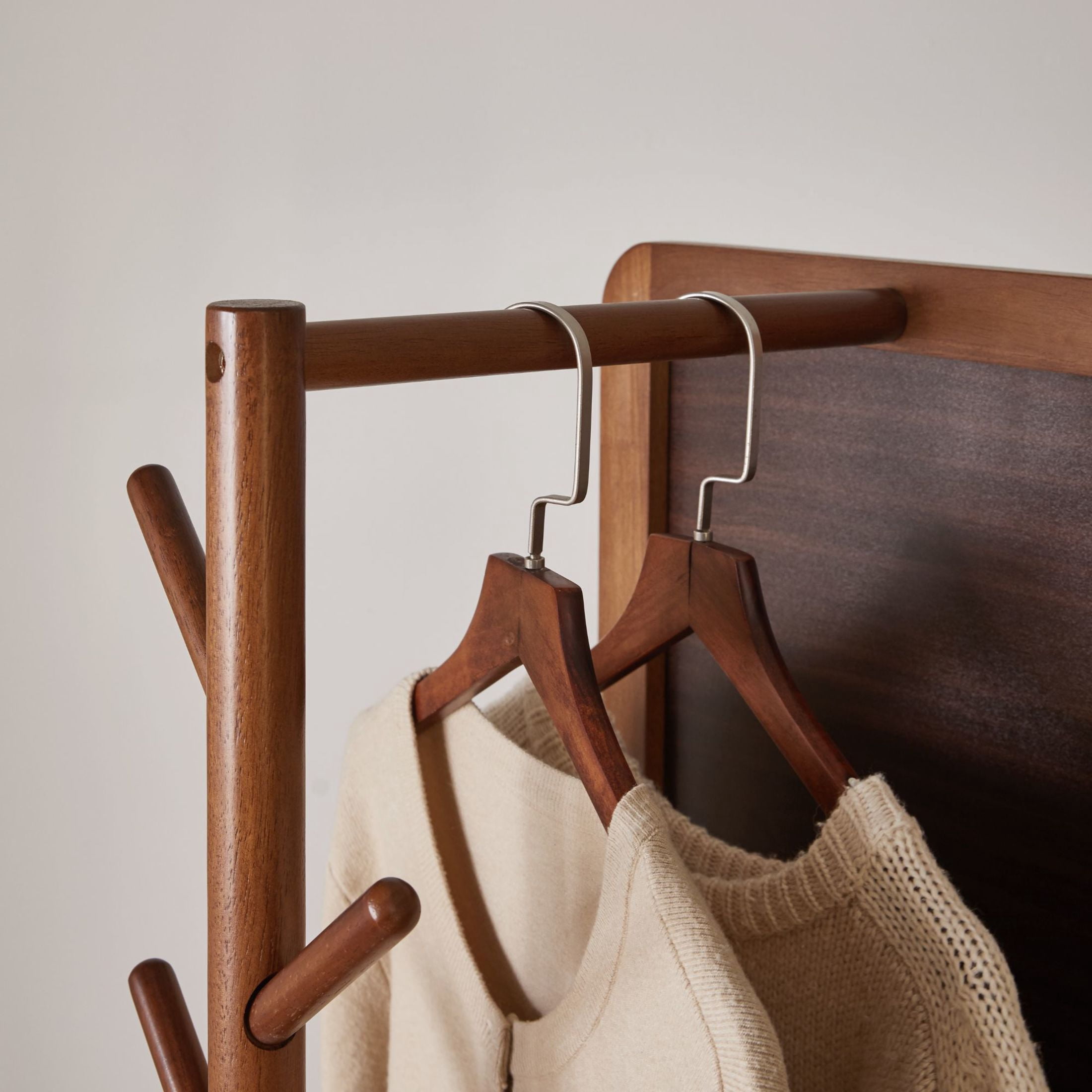 Noble House 68.9"x18.9" Full Length Mirror with Stand, Solid Wood Swivel Floor Mirror Coat Rack, Walnut
