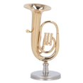 thumbnail image 4 of Miniature Tuba Model, Brass Material Rustproof Gift Musical Instrument Tuba Model Toy With Base for Office, 4 of 7