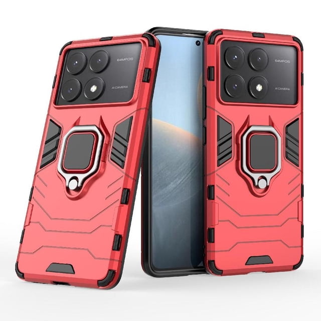 Funda para Xiaomi POCO X6 PRO 5G con Soporte Anillo Giratorio 360° y Protección Resistente a Golpes y Caídas