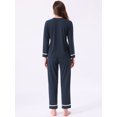 thumbnail image 4 of DARING DIVA Women's Cotton Ribbed Pullover V-neck Tops with Bottoms Pajama Sets L Black, 4 of 7