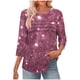 thumbnail image 2 of Heisall Womens Tops 3/4 Sleeve Round Neck Loose Casual Tshirts Striped Print Pullover, 2 of 6