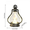 thumbnail image 3 of Vintage Christmas LED Lantern, Silver Hurricane Lamp with Flickering Flameless Candle, Battery Operated Tabletop & Hanging Light for Indoor Christmas Holiday Decor, 3 of 7