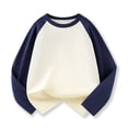 thumbnail image 4 of Toddler Sweatshirts Raglan Solid Color Long Sleeve Comfortable Crewneck Pullover Tops for Boys Thermal Casual T-Shirts Z02-Navy 2-3 Years, 4 of 4