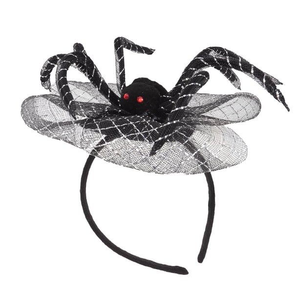 1 diadema para el pelo de Halloween, accesorio creativo con forma de araña para mujeres y niñas, color negro y plateado.