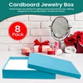 thumbnail image 6 of Novel Box 8 Pack Light Blue Cardboard Cotton Filled Jewelry Gift Boxes 7x5x1.25 Inches with Lids, 6 of 8