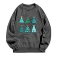 thumbnail image 2 of Jienlioq Hauts pour Femmes Mode Tendance Manches Longues Col Rond T-Shirt Imprimé Blouse Ample Chandails en Molleton Sans Capuche Cyberlundi, 2 of 4