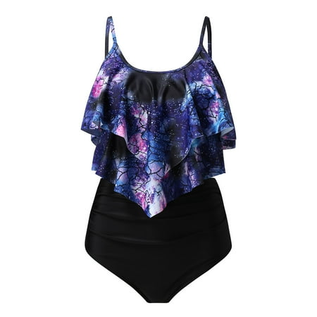 

Finelylove Swimsuit Women Support Sport Bra Style Bikini Purple S