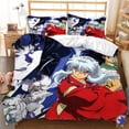thumbnail image 4 of Ouba Inuyasha-Juego De Fundas De Edredón (2 En 1 , Tamaño Individual , Dormitorio , Cómodo , Lavable , Funda De Almohada Kagome Sesshoumaru), 4 of 4