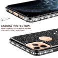 thumbnail image 5 of For Apple iPhone 13 Pro Ring Kickstand Glitter Cute Bling Cover for Girls Women Diamond Sparkly Compatible Case for iPhone 13 Pro - Black, 5 of 5