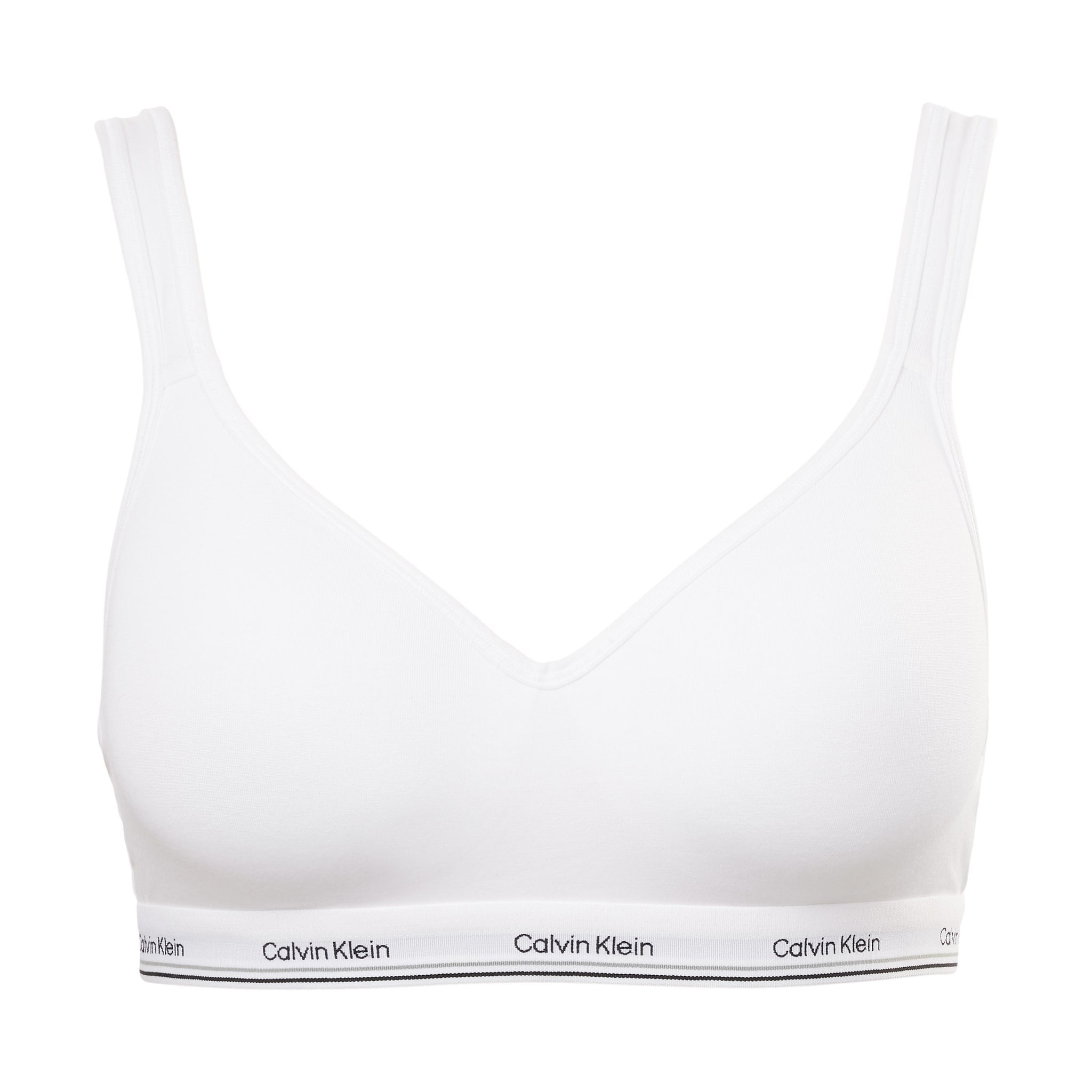 Calvin Klein Women's Cotton Modal Balance Wire Free Bra Bralette (Black/White, Large)