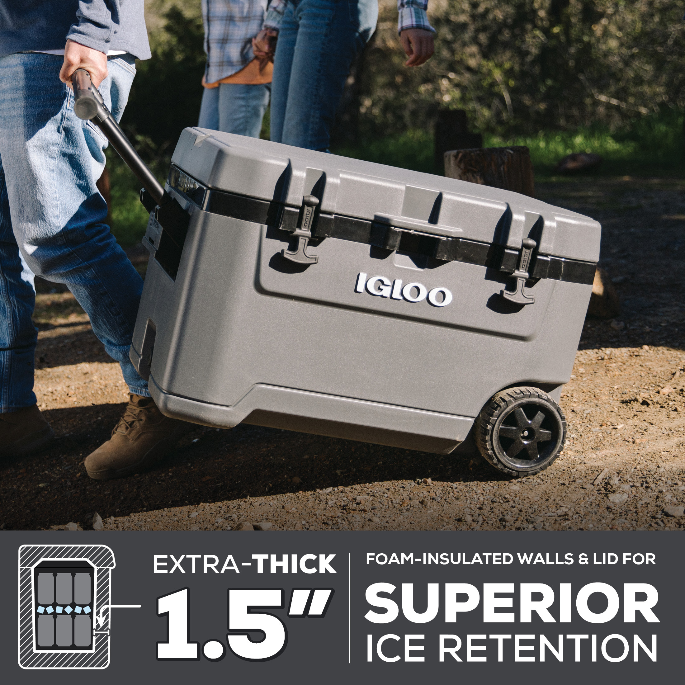 Igloo 72 QT Hielera Overland con Ruedas, Blanco 5