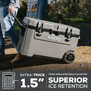 Igloo 72 QT Overland Ice Chest Cooler with Wheels, Gray
