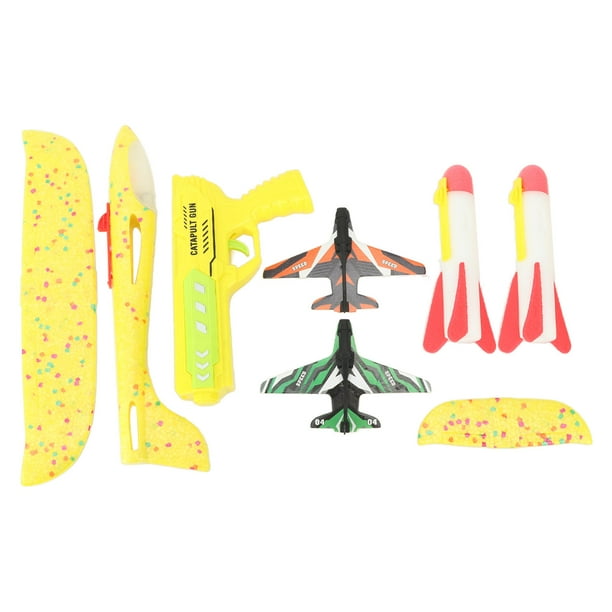 Juguete educativo lanzador de avión, juguete lanzador de avión, planeador de espuma de plástico, juegos de vuelo al aire libre, juguetes, lanzamiento de avión catapulta impulsado por el rendimiento
