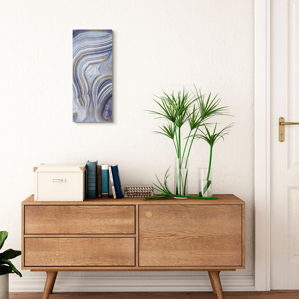 Stupell Industries Agate Crystal Pattern Gold Purple Abstract Design Canvas Wall Art by Danielle Carson