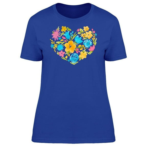 Watercolor Floral Heart Beauty Tee Women's -Image by Shutterstock
