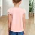 thumbnail image 7 of Mgmyaa Girl's Blouses Casual Round Neck Short Sleeve Top Summer Flutter Sleeve T-shirt, 7 of 7