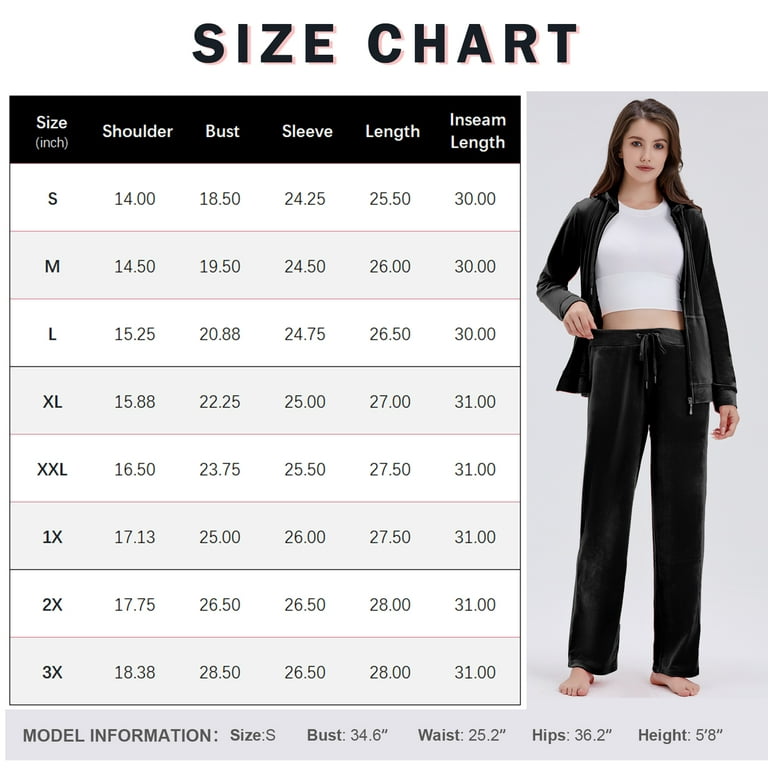 ROYAL MATRIX Women's Velour Sweatsuits - 2 Pieces Velvet Tracksuits Long  Sleeve Full Zip Outfits Hoodie & Sweatpants Sets (Black, XL)