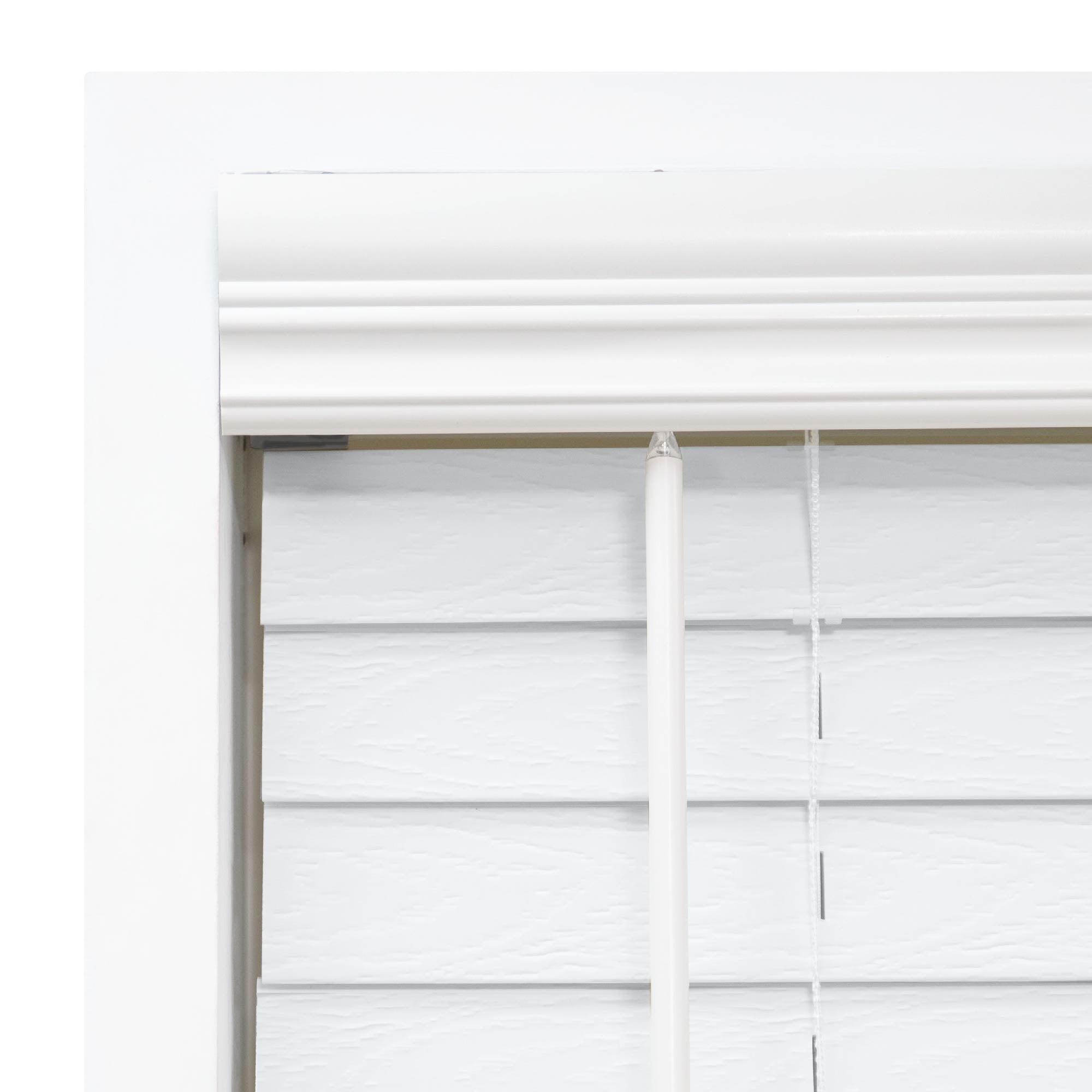 Regal Living White Cordless Room Darkening Textured Faux Wood Blinds, 34" W x 48" L