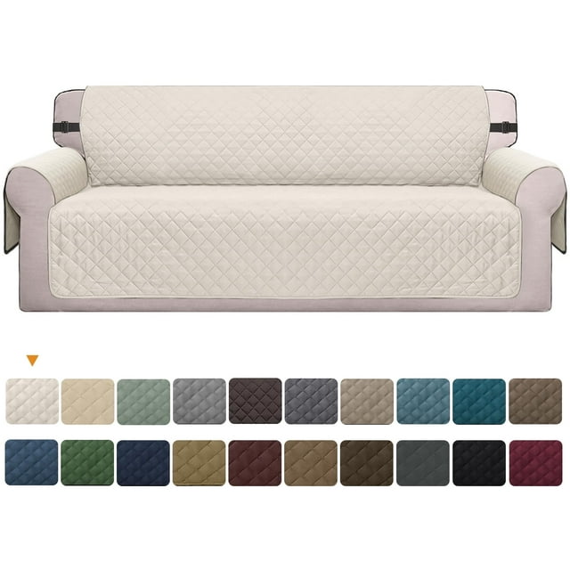 Housse de Sofa Réversible Lavable à la Machine, Housse de Canapé Résistante à l'Eau, Housse Antidérapante Protectrice pour Meubles pour Chiens, Enfants, Animaux