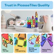 PicassoTiles 40PCS Nano Magnetic Tiles Travel Size Mini Portable Building Blocks Playset with Storage Case, STEM Educational Toy for Kids