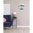 thumbnail image 3 of Wall Clock 12 Inch Purple Tulip Floral Round Silent Decorative Wall Clocks Battery Operated for Living Room Bedroom Kitchen Classroom Decor, Vintage Watercolor Flowers,Large, 3 of 7