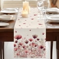 thumbnail image 3 of Table Runners 72 Inches Long Dress Scarves, Pink Flowers Farmhouse Kitchen/Dining Table Runner, Coffee Tablerunners, Spring Watercolor Botanical Floral Beige 16x72 Inch, 3 of 9