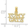 thumbnail image 4 of 14k Yellow Gold Polished Finish I HEART MY CATS Talking Charm Pendant, 4 of 4