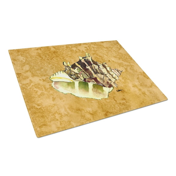 Caroline's Treasures Shell Glass Cutting Board Large