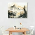 thumbnail image 2 of Nawypu Abstract Nordic Canvas Wall Art - Indigo Blue and Gold Mountain Forest Picture Wall Decor Sun Birds Canvas Painting Nature Landscape Prints Artwork for Living Room Bedroom Decoration, 2 of 4