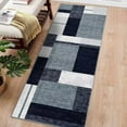 thumbnail image 2 of CAROMIO Runner Rugs Modern Rug for Bedroom Soft Rug Contemporary Boxes Print Accent Rug Non Slip Low Pile Throw Carpet, 2' x 6' Gray, 2 of 7